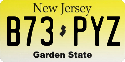 NJ license plate B73PYZ