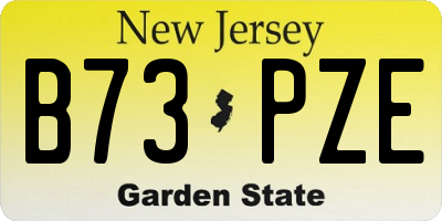 NJ license plate B73PZE