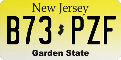 NJ license plate B73PZF