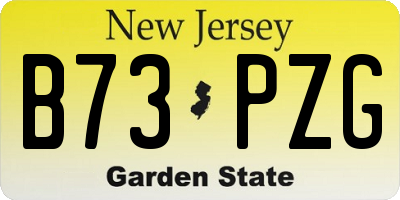 NJ license plate B73PZG