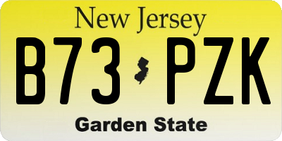 NJ license plate B73PZK