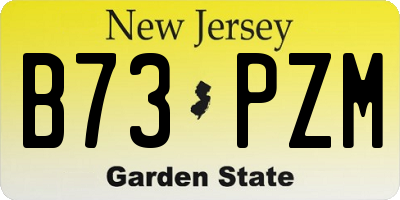 NJ license plate B73PZM