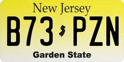 NJ license plate B73PZN