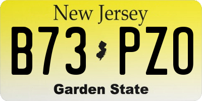 NJ license plate B73PZO