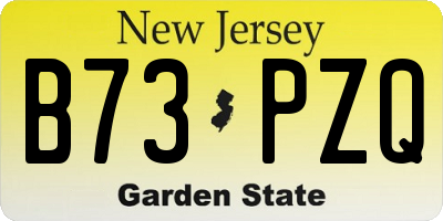 NJ license plate B73PZQ
