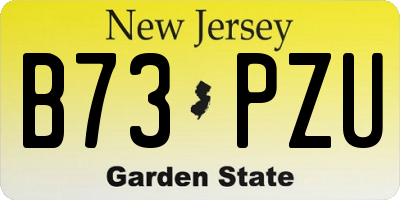 NJ license plate B73PZU