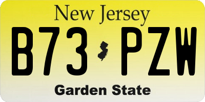 NJ license plate B73PZW