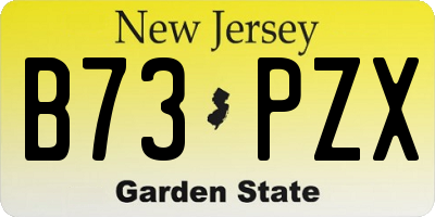 NJ license plate B73PZX