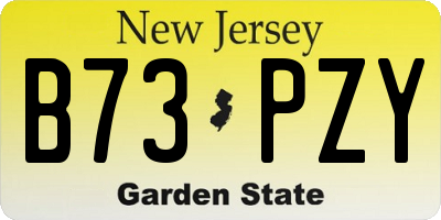 NJ license plate B73PZY