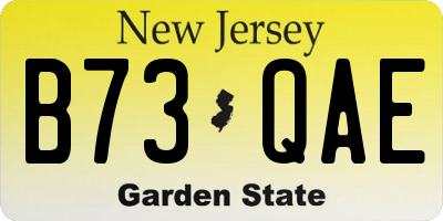 NJ license plate B73QAE