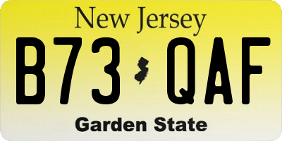 NJ license plate B73QAF