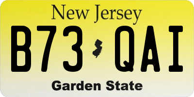 NJ license plate B73QAI
