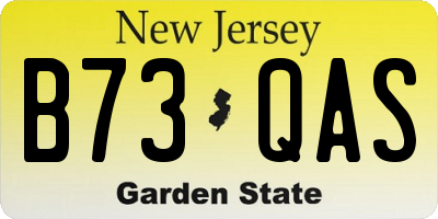 NJ license plate B73QAS
