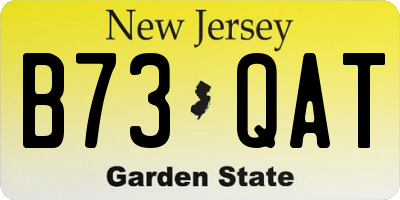 NJ license plate B73QAT