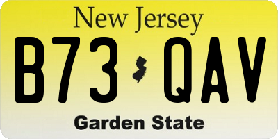 NJ license plate B73QAV