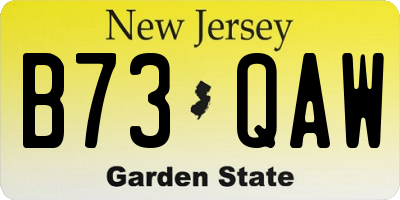 NJ license plate B73QAW
