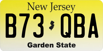 NJ license plate B73QBA