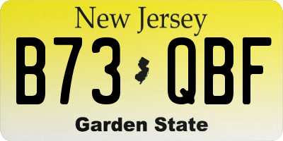NJ license plate B73QBF