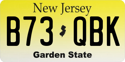 NJ license plate B73QBK