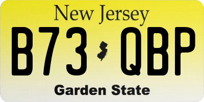 NJ license plate B73QBP