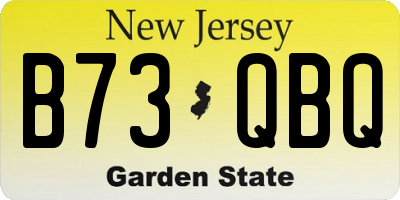 NJ license plate B73QBQ