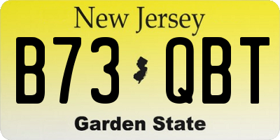 NJ license plate B73QBT