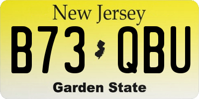 NJ license plate B73QBU