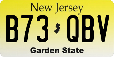 NJ license plate B73QBV
