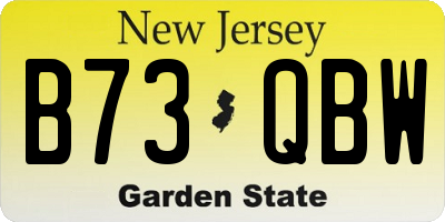 NJ license plate B73QBW