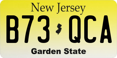 NJ license plate B73QCA
