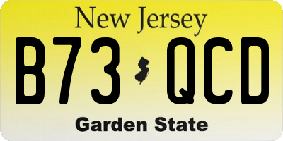 NJ license plate B73QCD