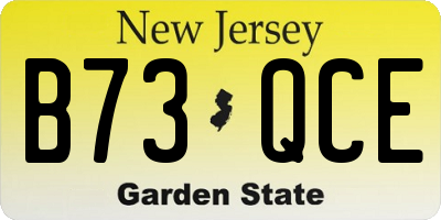 NJ license plate B73QCE
