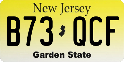 NJ license plate B73QCF