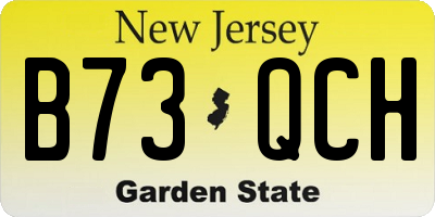 NJ license plate B73QCH