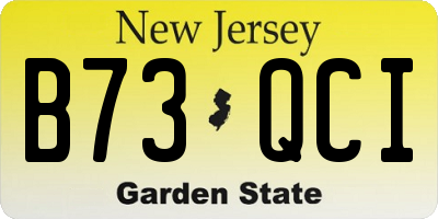 NJ license plate B73QCI