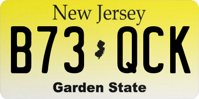 NJ license plate B73QCK