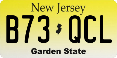 NJ license plate B73QCL