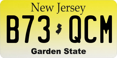 NJ license plate B73QCM