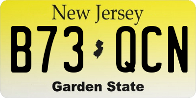 NJ license plate B73QCN
