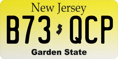 NJ license plate B73QCP