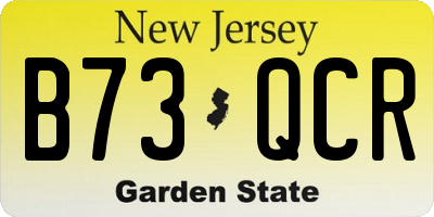 NJ license plate B73QCR