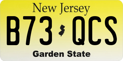 NJ license plate B73QCS
