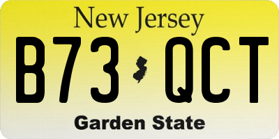 NJ license plate B73QCT