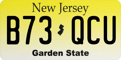 NJ license plate B73QCU