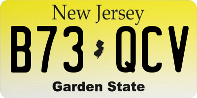 NJ license plate B73QCV