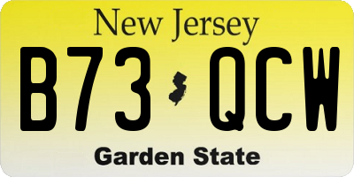 NJ license plate B73QCW