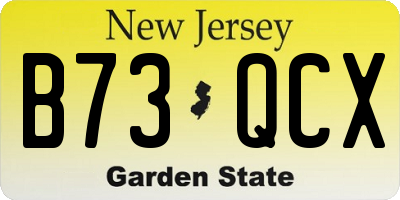 NJ license plate B73QCX