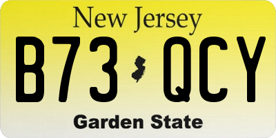 NJ license plate B73QCY