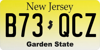 NJ license plate B73QCZ