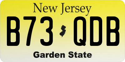 NJ license plate B73QDB